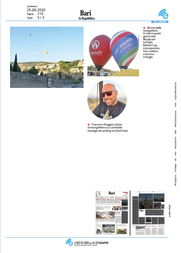 “In mongolfierasulla nostra Murgia
stile Cappadocia”